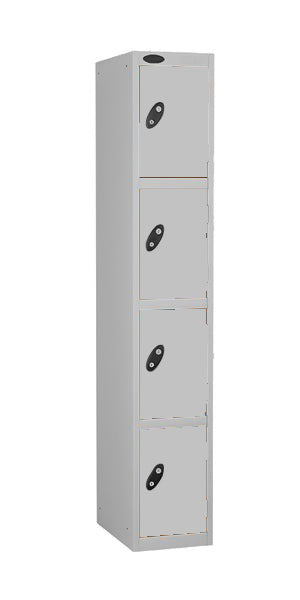 4 door metal locker silver