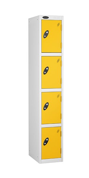 4 door metal locker yellow