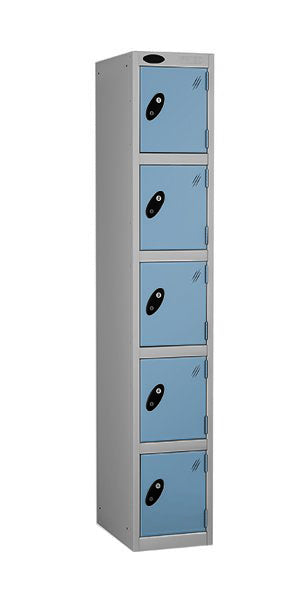 5 Door Steel Locker with blue doors