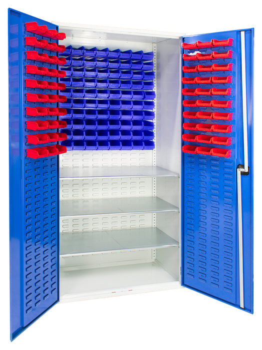 Louvred Panel 2000mm Small Parts Cabinet with Bin Kit