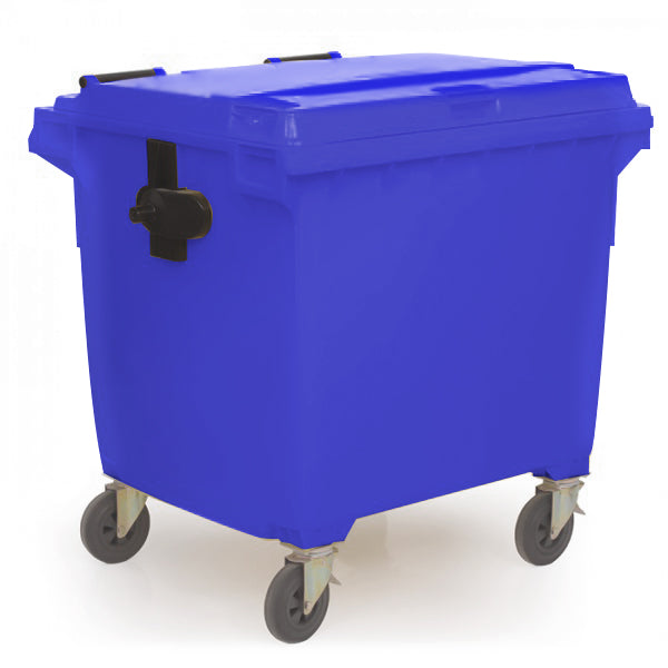 Compactor wheeled waste bin blue