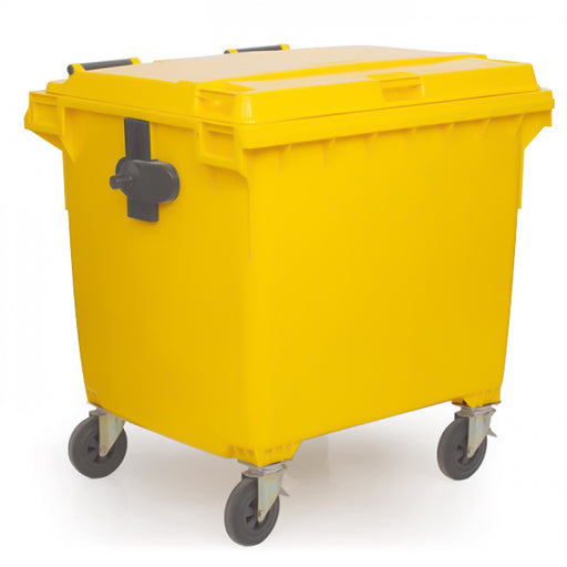 Compactor wheeled waste bin yellow