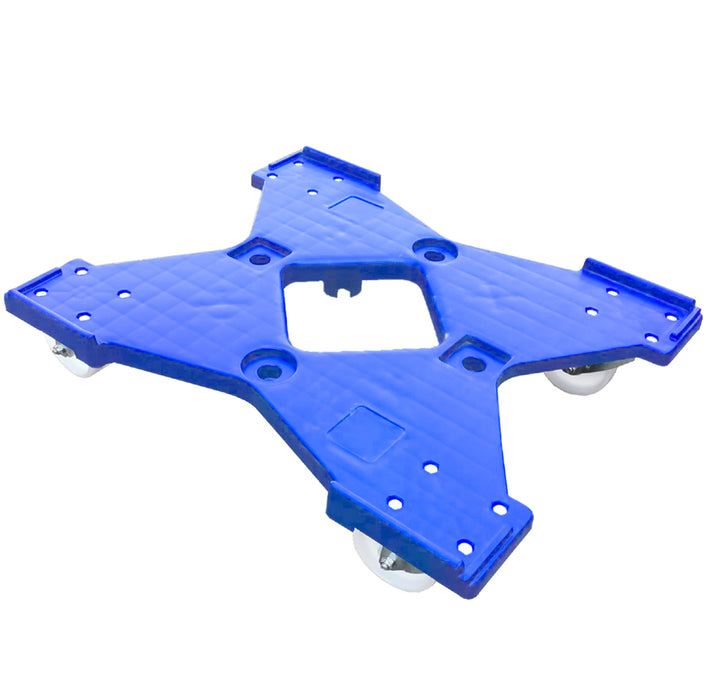 Mobile bread tray dolly in food approved blue finish