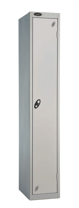 Steel locker with silver door