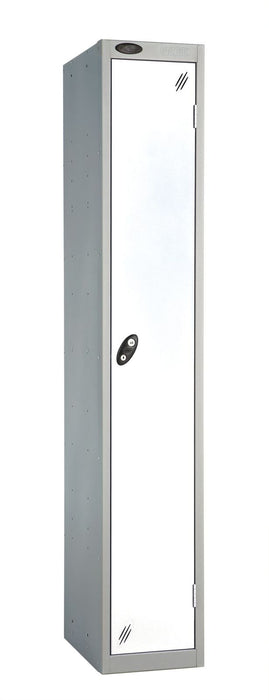 Steel locker with white door