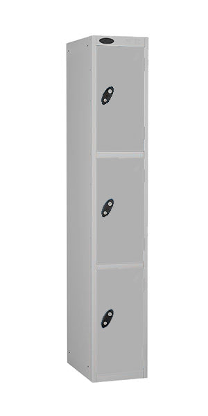3 Door Mild Steel Lockers in sliver