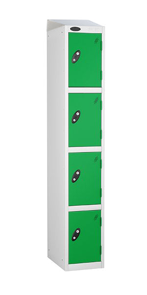 4 door metal locker green with sloping top