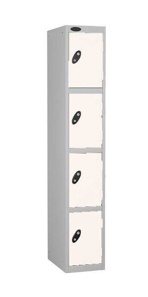 4 door metal locker white