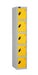 5 Door Steel Locker with yellow doors