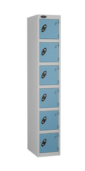 6 Door Steel Locker with blue doors