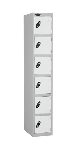 6 Door Steel Locker with white doors