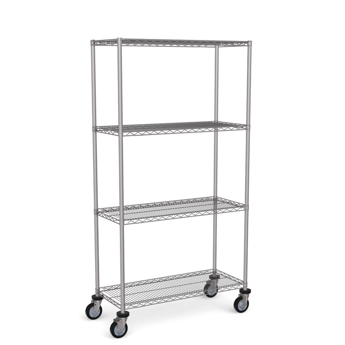 Stainless Steel Wire Shelving - Mobile Unit 1800mm High