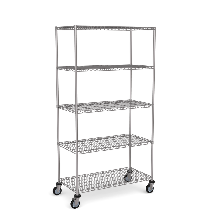 Stainless Steel Wire Shelving - Mobile Unit 1950mm High