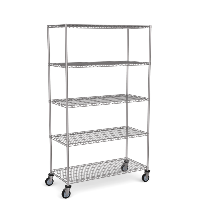 Stainless Steel Wire Shelving - Mobile Unit 1950mm High