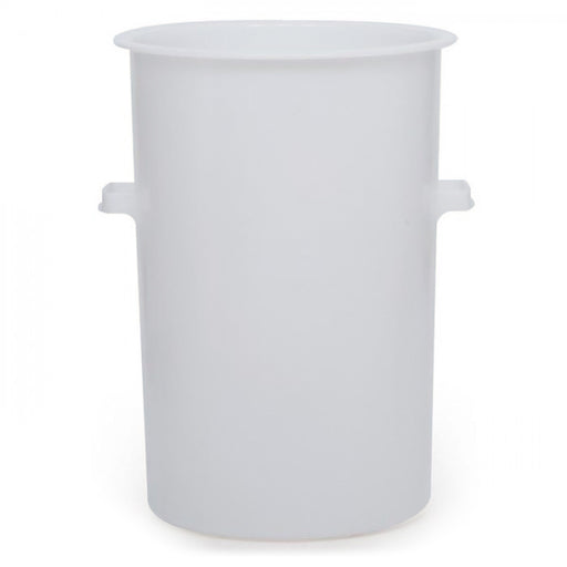 Large white plastic bin with handles