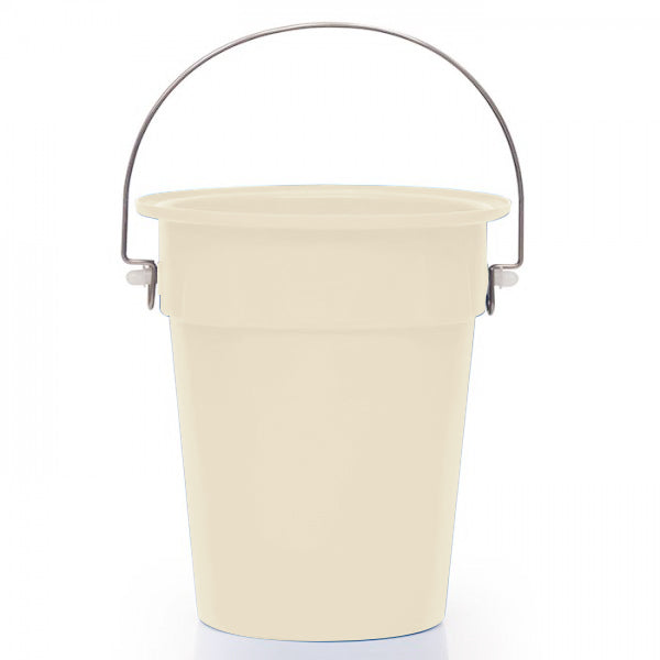 White bucket with handle