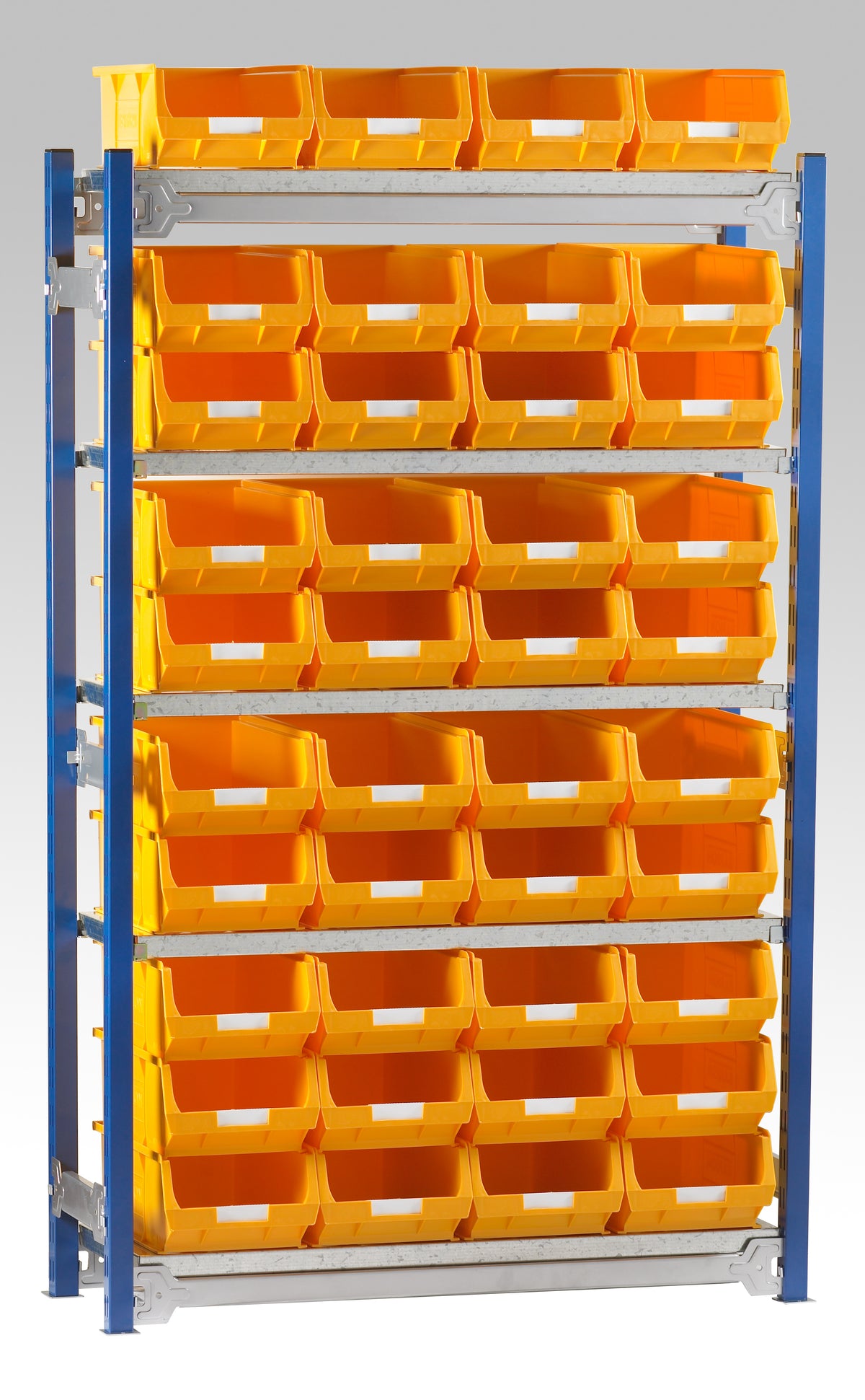 Open Bay Storage Racks Single Starter Bay Shelving with Bin Kits — Mailbox Products