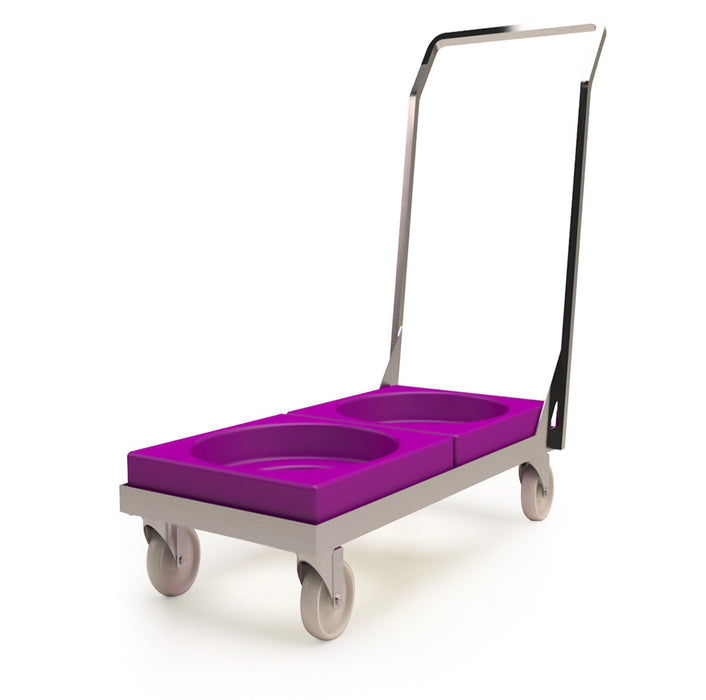 Purple tub transporting and storing trolley
