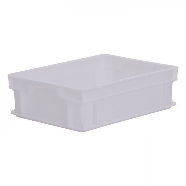 Euro size plastic stacking box in white