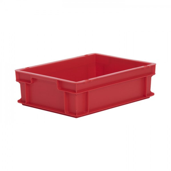 Euro size plastic stacking box in red