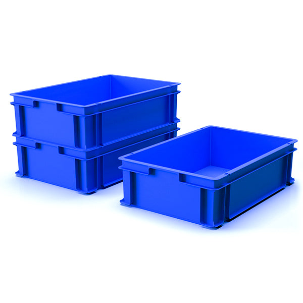 Material Stacking Blue Box 33 Litre Euro Stacking Box — Mailbox Products