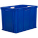 Large coloured Euro norm stacking container in blue, food safe plastic storage box with handles