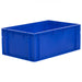 Euro norm stacking container in blue, made from food safe high quality graded plastic