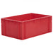 Euro norm stacking container in red, made from food safe high quality graded plastic