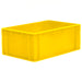 Euro norm stacking container in yellow, made from food safe high quality graded plastic
