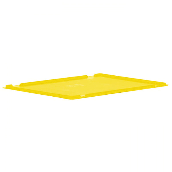 Yellow plastic box lid manufactured in the UK
