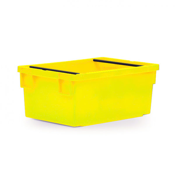 Euro Sized Stacking Box in Yellow with bale arms