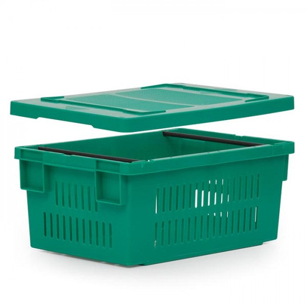 Green drop on box lid with stacking box