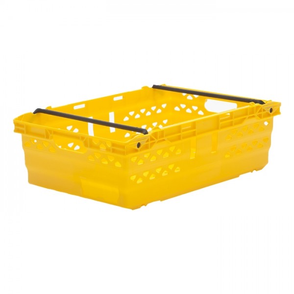 Bale arm supermarket crate in yellow