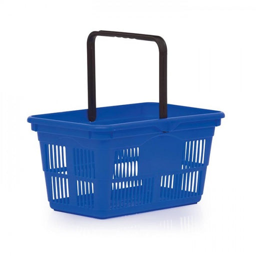 Plastic shopping basket in blue