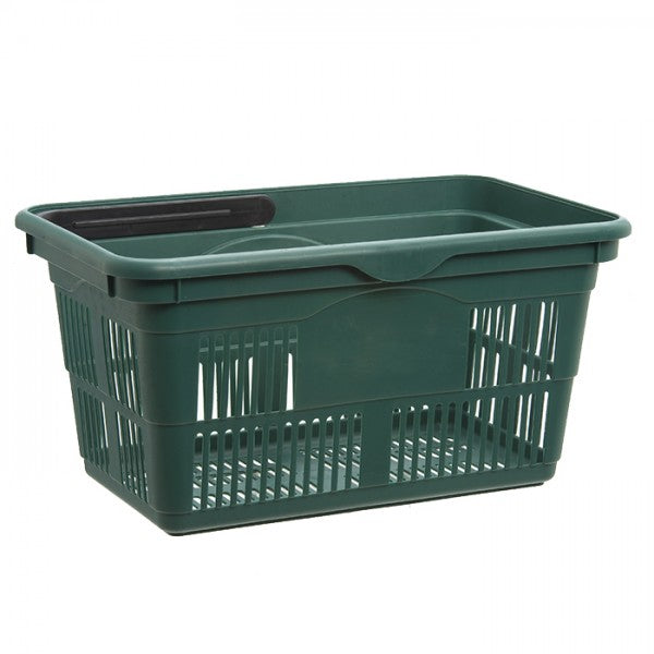 Plastic shopping basket in green