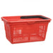 Plastic shopping basket in red