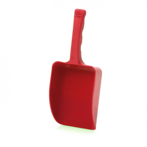 Red coloured plastic scoop