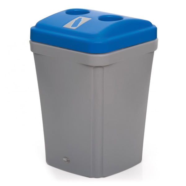 Bottle recycling bin blue lid