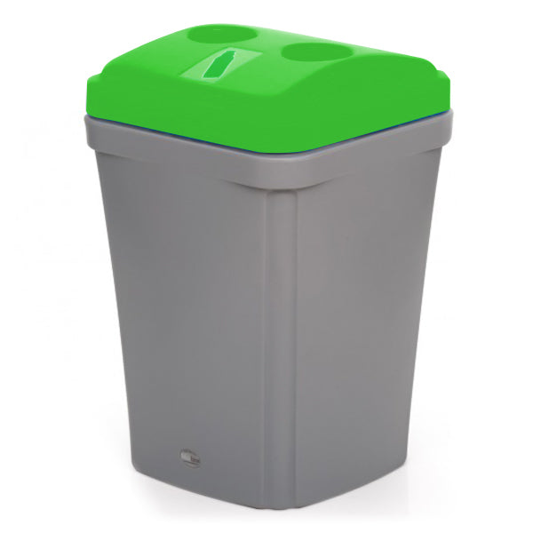 Bottle recycling bin green lid
