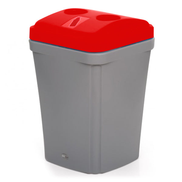 Bottle recycling bin red lid