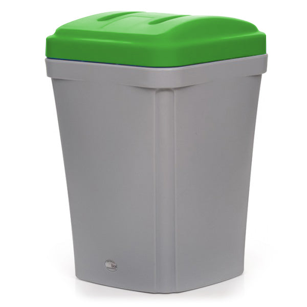 Paper recycling bin green lid