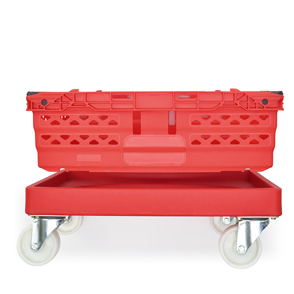 Euro size heavy duty stacking box dolly red 