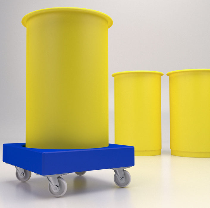 stacking dolly with food approved ingredients tubs
