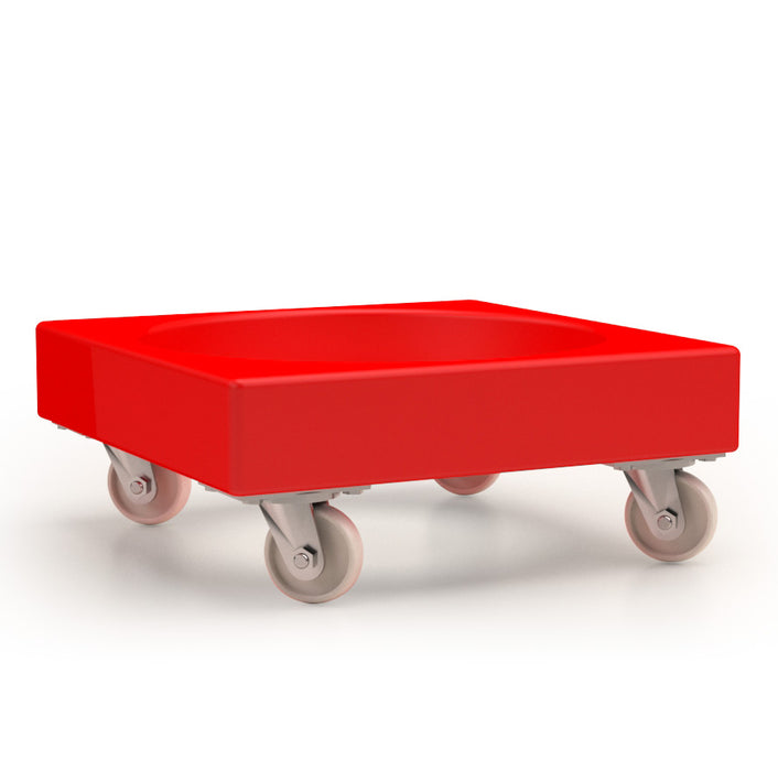 plastic stacking dolly red