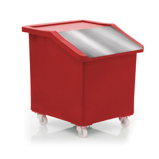 Ingredients bin with open front food container with wheels in red