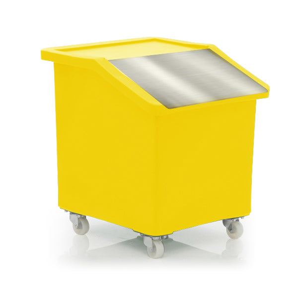 Ingredients bin with open front food container with wheels in yellow