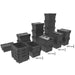 Euro size stacking boxes in black