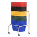 Coloured shopping baskets with holder