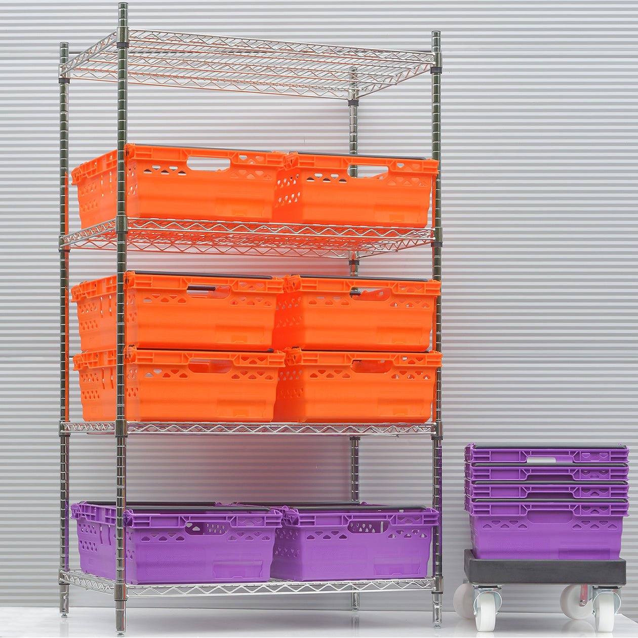 Stainless Steel Wire Shelving - Static Unit 1650mm High — Mailbox Products