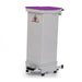 Hospital foot pedal bin with purple lid